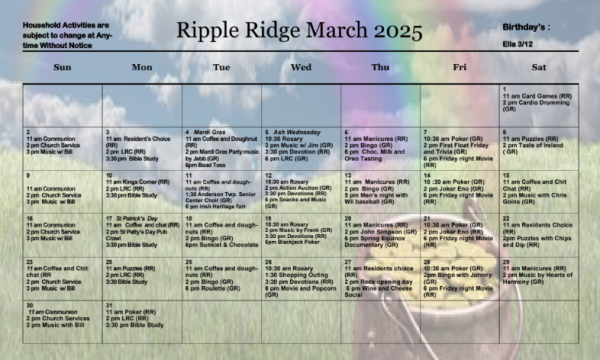 Ripple Ridge March 2025