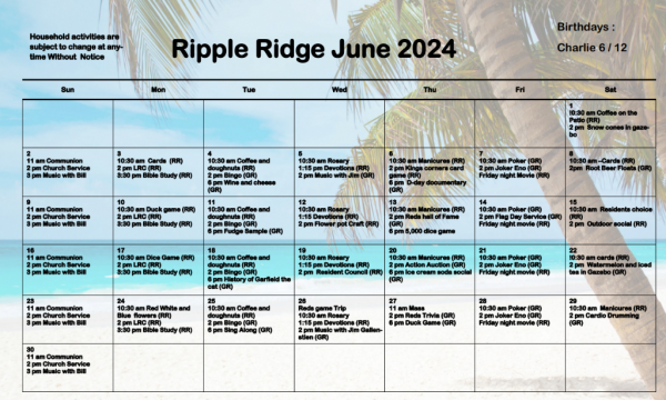 Ripple Ridge June 2024