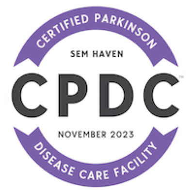 Certified Parkinson Disease Care Facility Stamp November 2023